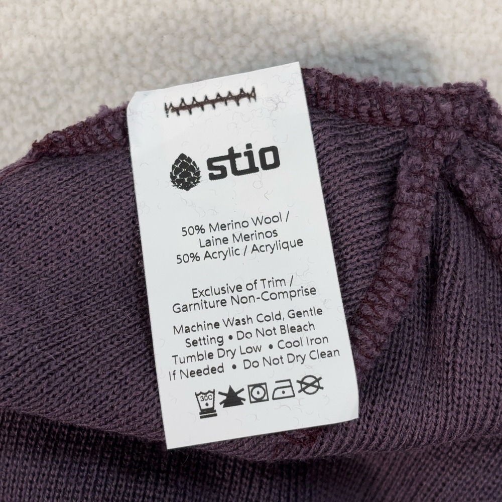 NEW‎ Stio Mizpah Beanie Men's One Size Huckleberry Jam Merino Wool Logo Hat NWT - Picture 8 of 10